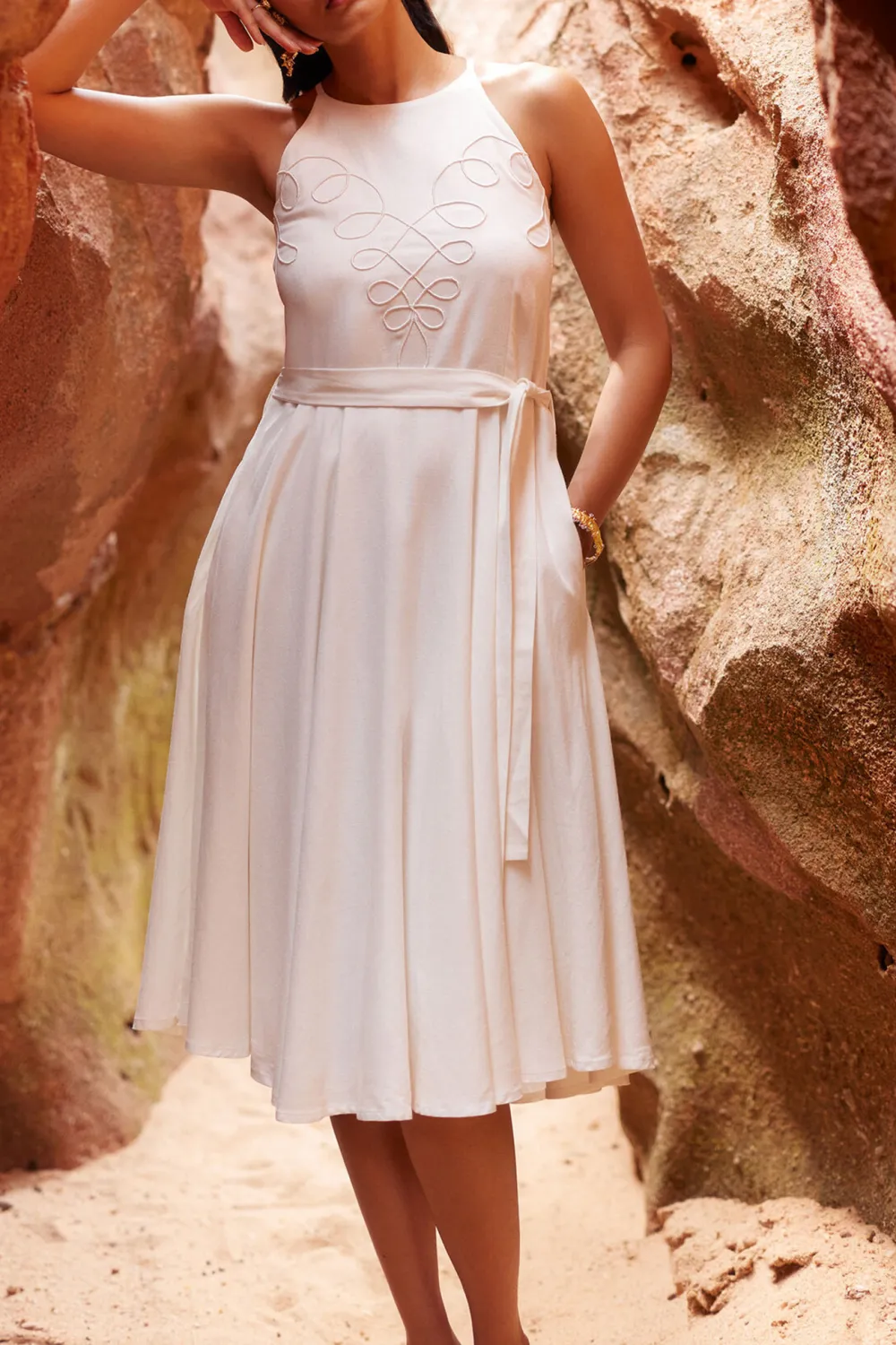 Off White Casual Style  Dress