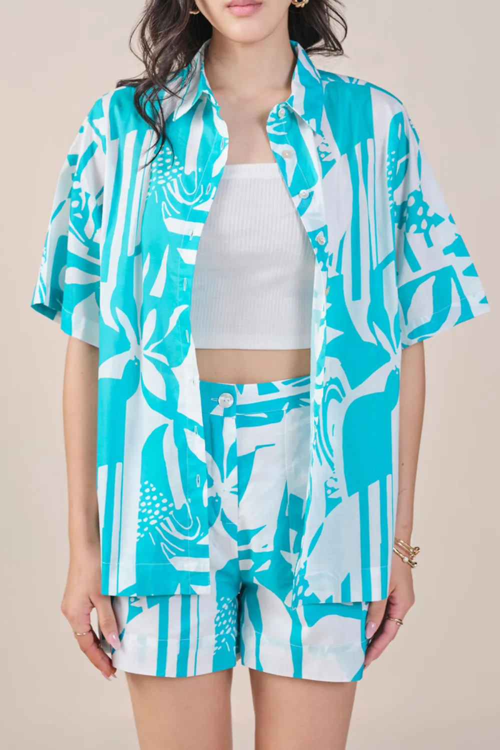 Turquoise Casual Style Co-ord Set